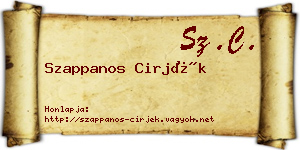 Szappanos Cirjék névjegykártya